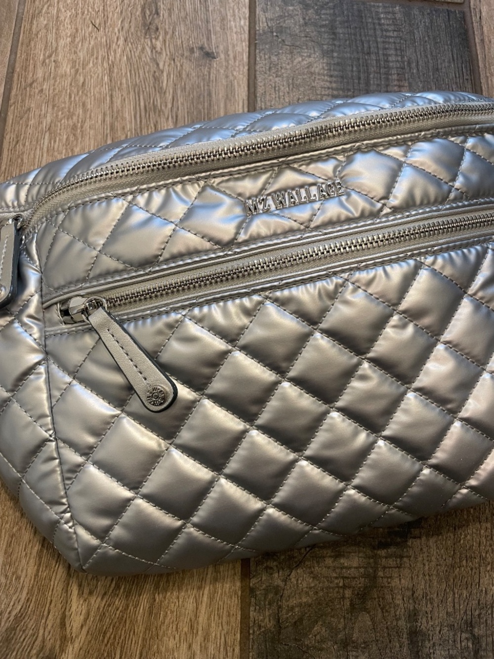 MZ Wallace Matte Silver Crosby Crossbody Sling Bag - Picture 5 of 9